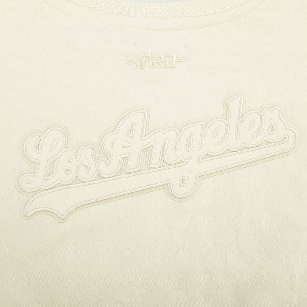 MLB LOS ANGELES DODGERS NEUTRAL BIG GIRL'S  FLEECE CREWNECK (EGGSHELL)