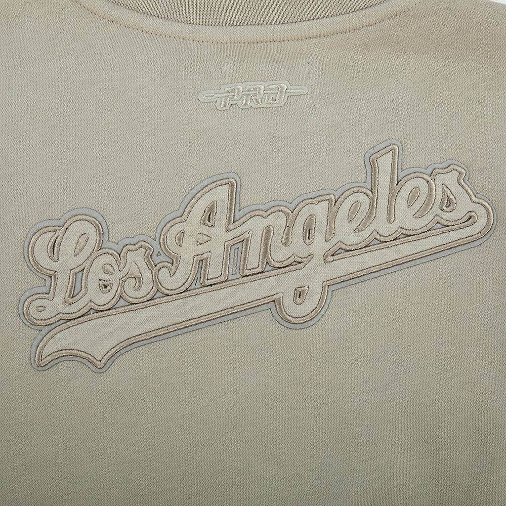 MLB LOS ANGELES DODGERS NEUTRAL BIG GIRL'S  FLEECE CREWNECK (TAUPE)