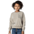 MLB LOS ANGELES DODGERS NEUTRAL BIG GIRL'S  FLEECE CREWNECK (TAUPE)