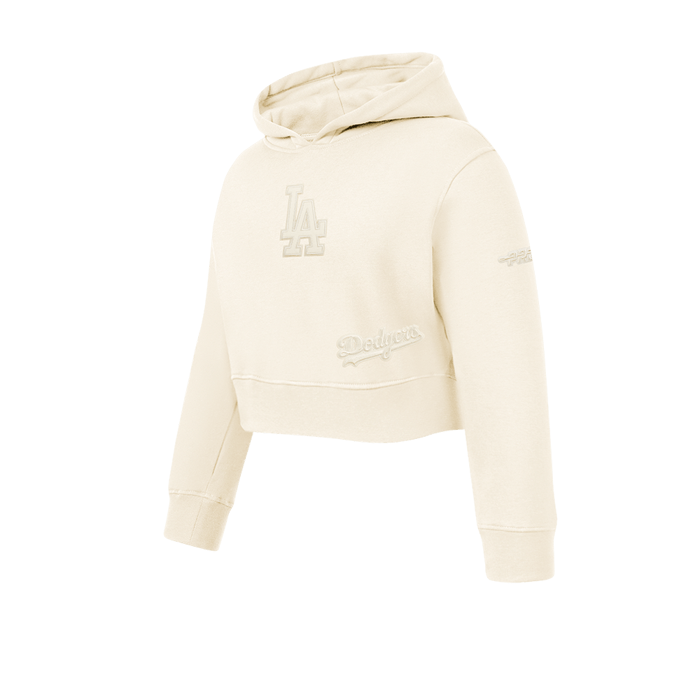MLB LOS ANGELES DODGERS NEUTRAL BIG GIRL'S  FLEECE PO HOODIE (EGGSHELL)