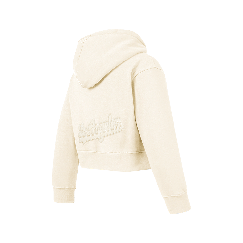 MLB LOS ANGELES DODGERS NEUTRAL BIG GIRL'S  FLEECE PO HOODIE (EGGSHELL)