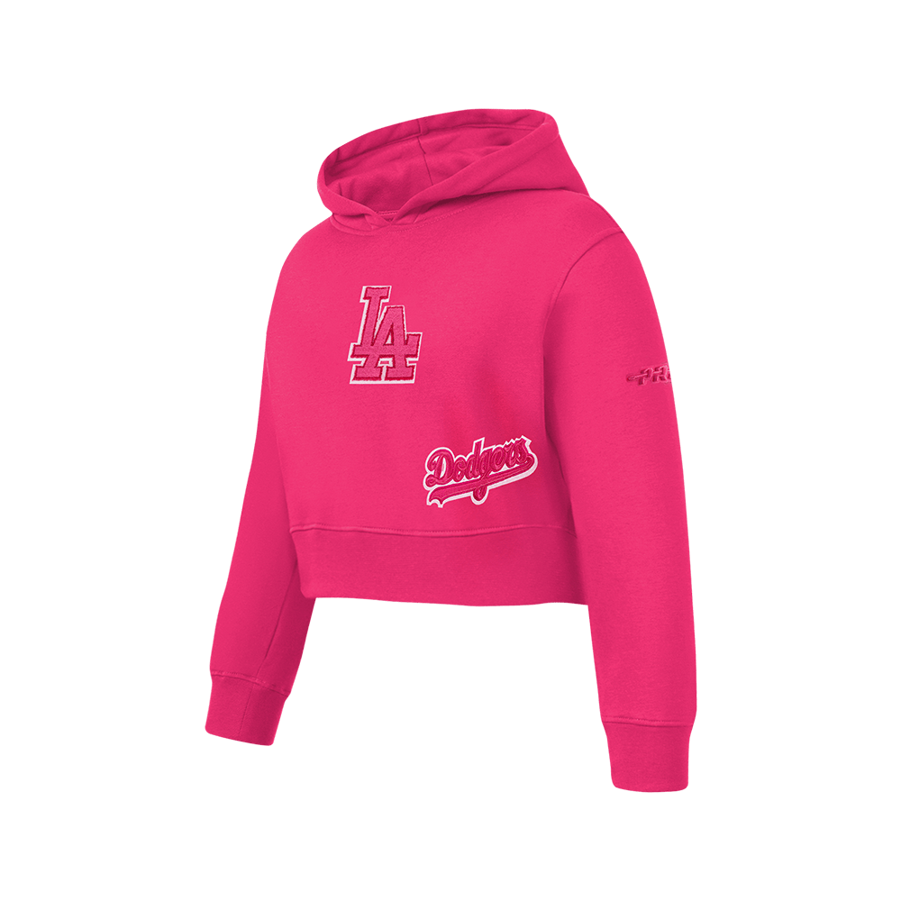 MLB LOS ANGELES DODGERS CLASSIC TRIPLE PINK BIG GIRL'S  FLEECE PO HOODIE (BEETROOT PURPLE)