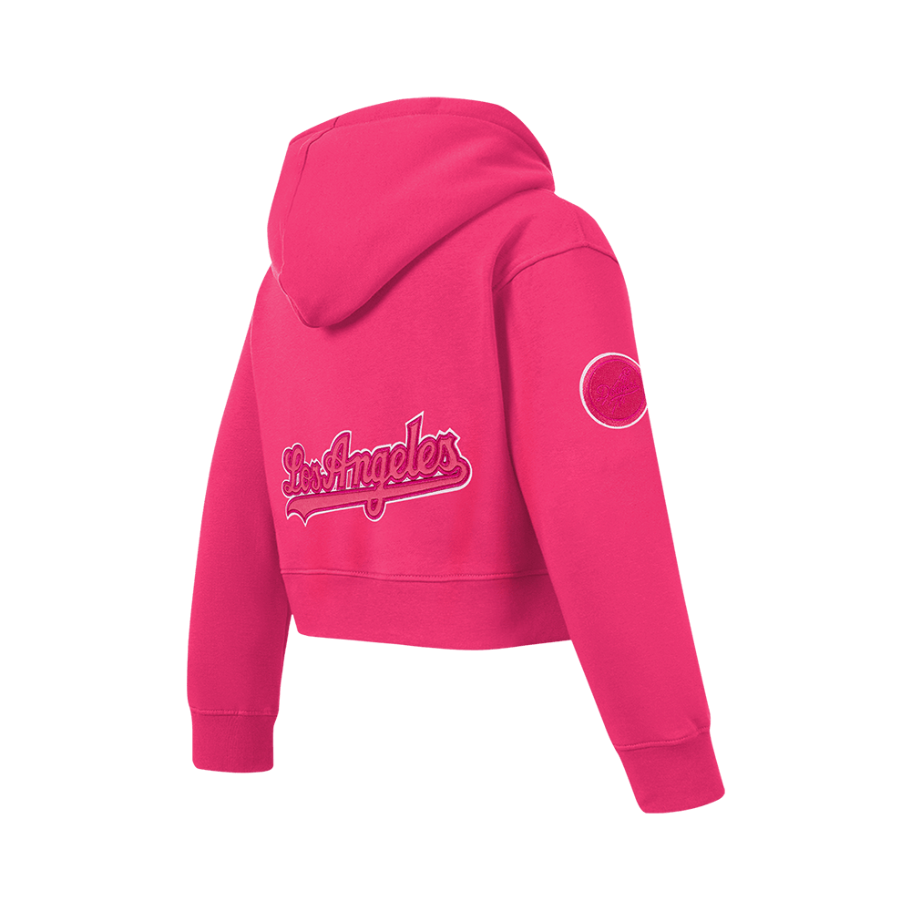MLB LOS ANGELES DODGERS CLASSIC TRIPLE PINK BIG GIRL'S  FLEECE PO HOODIE (BEETROOT PURPLE)
