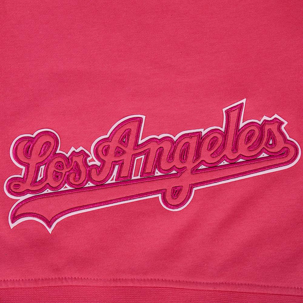 MLB LOS ANGELES DODGERS CLASSIC TRIPLE PINK BIG GIRL'S  FLEECE PO HOODIE (BEETROOT PURPLE)