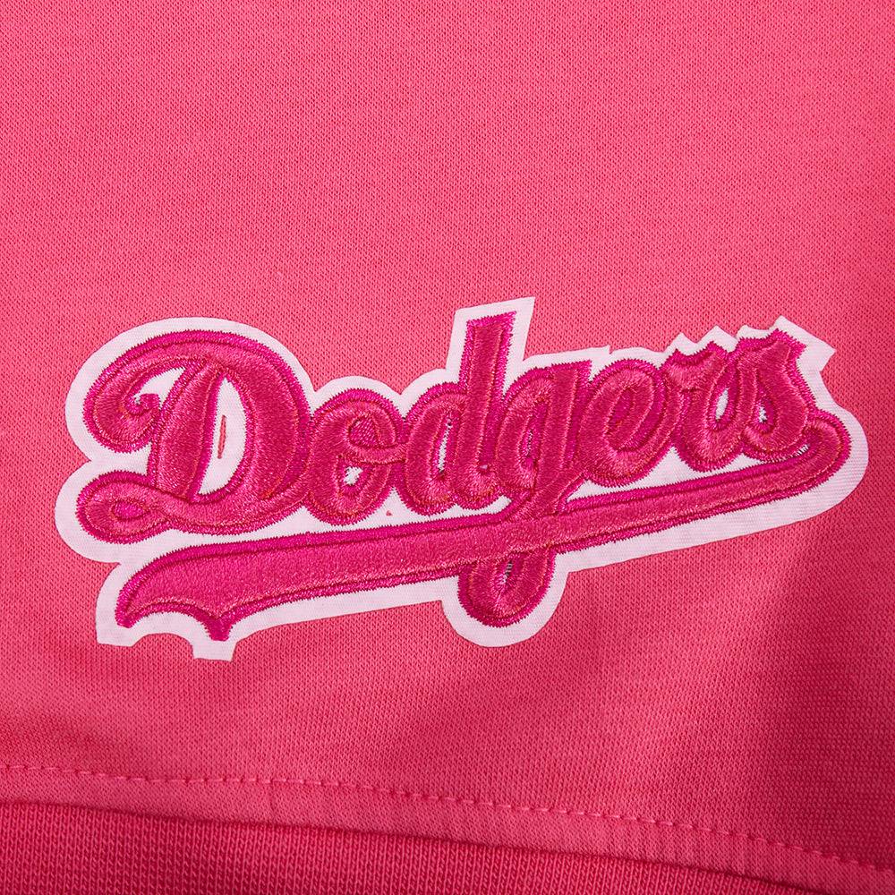 MLB LOS ANGELES DODGERS CLASSIC TRIPLE PINK BIG GIRL'S  FLEECE PO HOODIE (BEETROOT PURPLE)