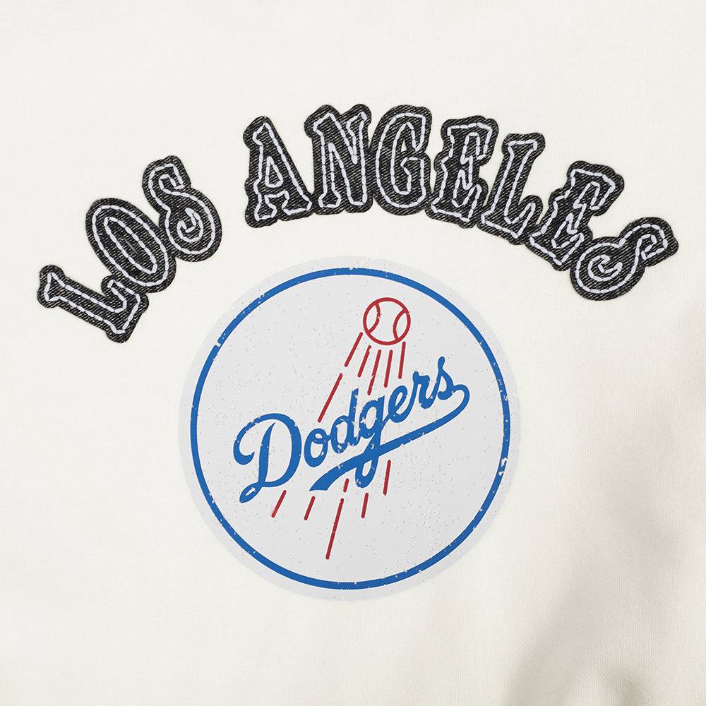 MLB LOS ANGELES DODGERS REBEL ATHLETICS WOMEN'S FLC CREWNECK (EGGSHELL)