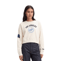 MLB LOS ANGELES DODGERS REBEL ATHLETICS WOMEN'S FLC CREWNECK (EGGSHELL)