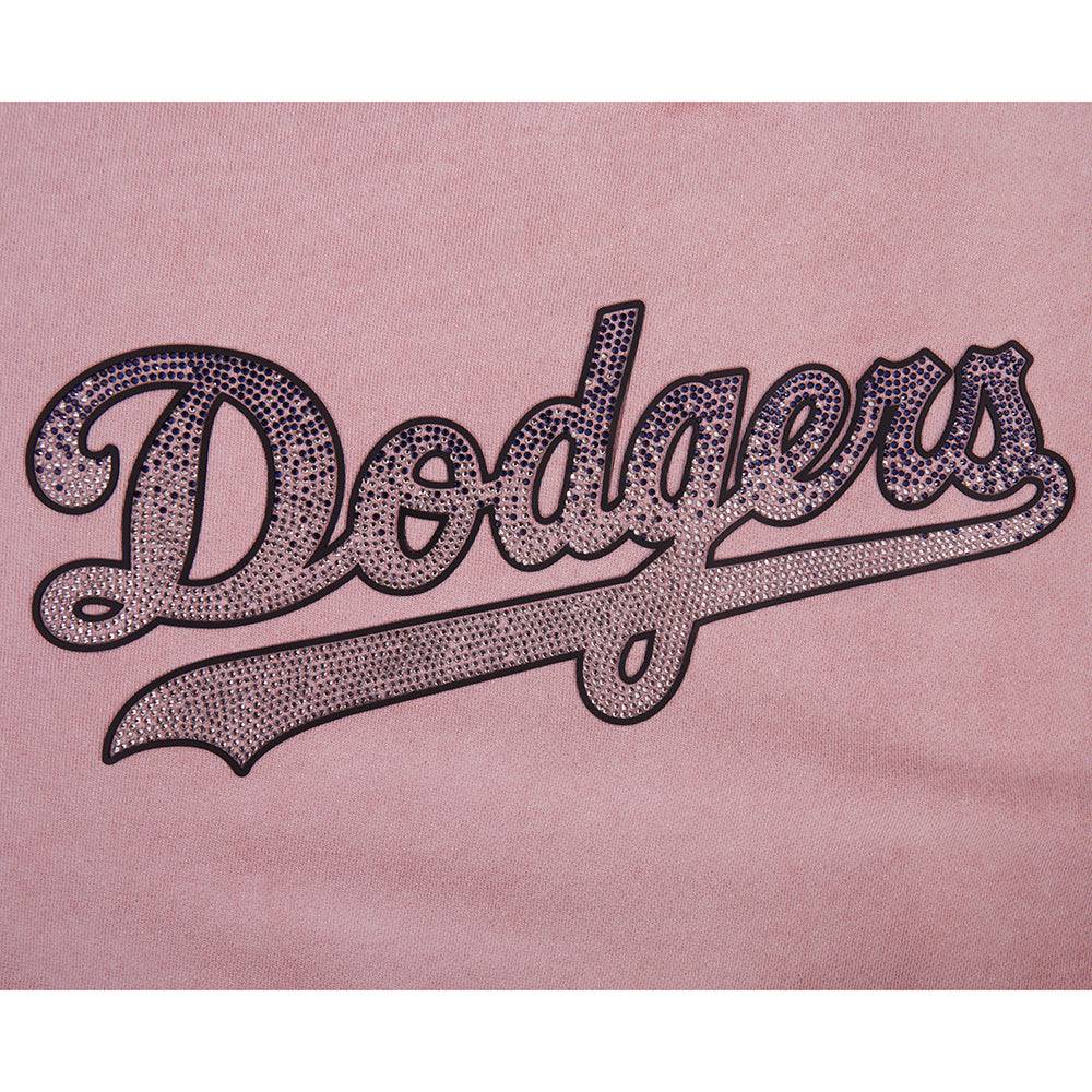 MLB LOS ANGELES DODGERS WASHED JEWELS CAMISETA DE CUELLO REDONDO PARA MUJER (MALVA DESTONADA)