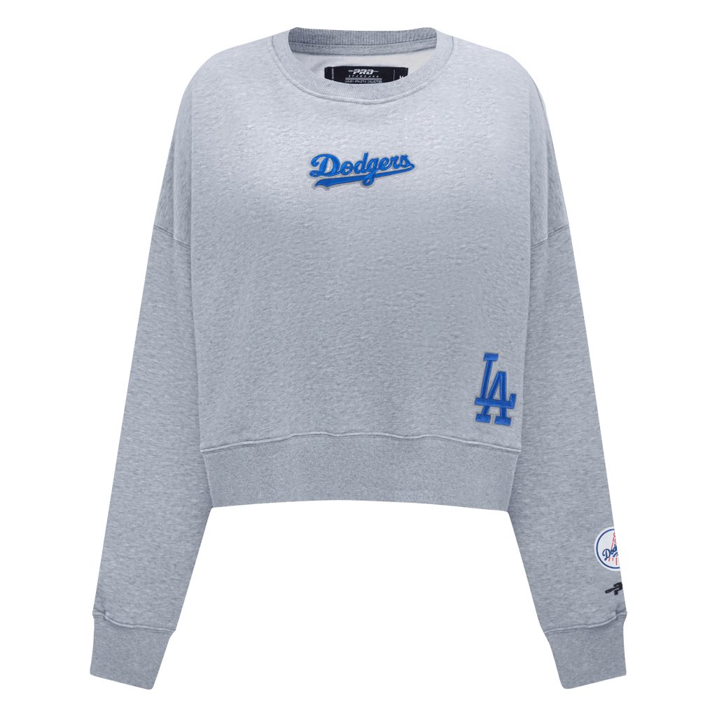 SUÉTER DE CUELLO REDONDO FLC WINGSPAN PARA MUJER MLB LOS ANGELES DODGERS (GRIS OSCURO MELANGE)