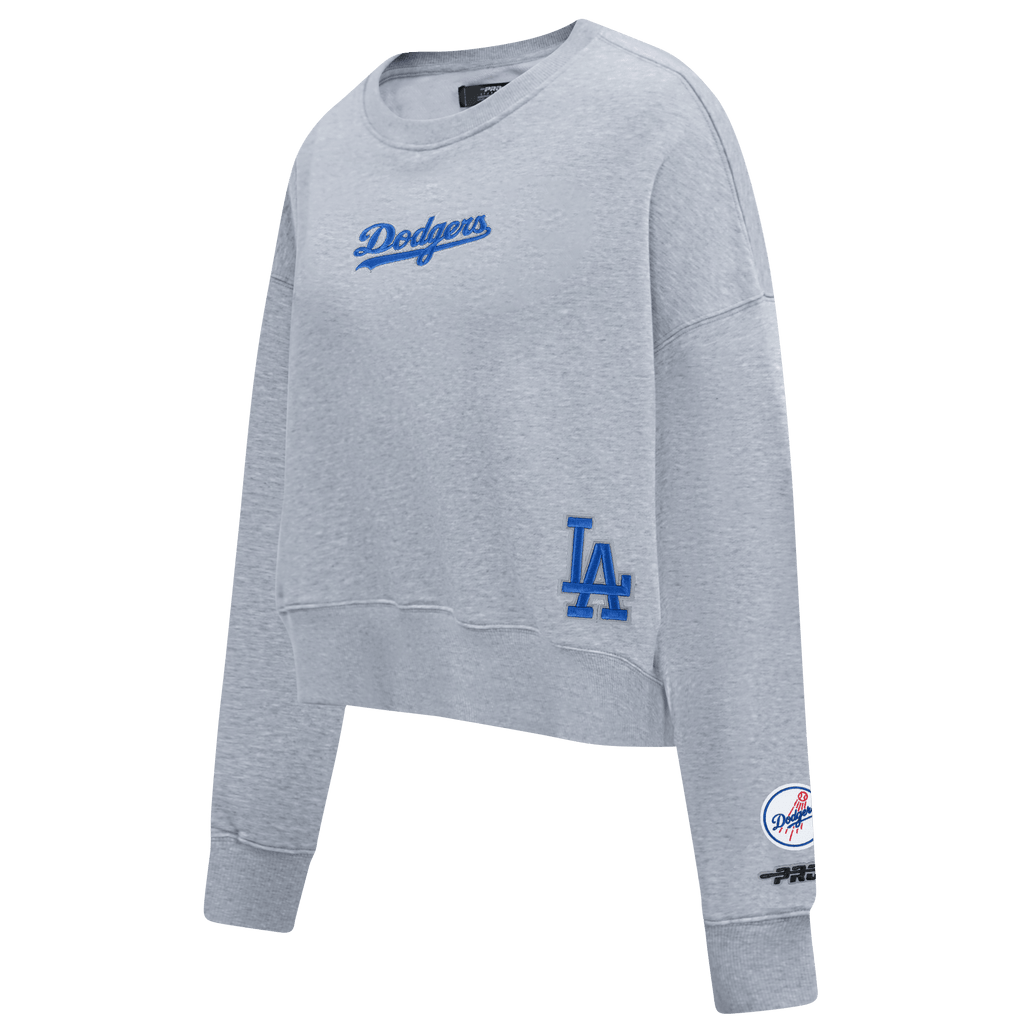 SUÉTER DE CUELLO REDONDO FLC WINGSPAN PARA MUJER MLB LOS ANGELES DODGERS (GRIS OSCURO MELANGE)