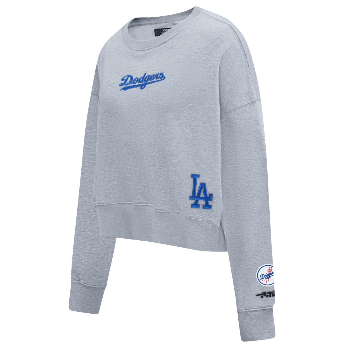 SUÉTER DE CUELLO REDONDO FLC WINGSPAN PARA MUJER MLB LOS ANGELES DODGERS (GRIS OSCURO MELANGE)