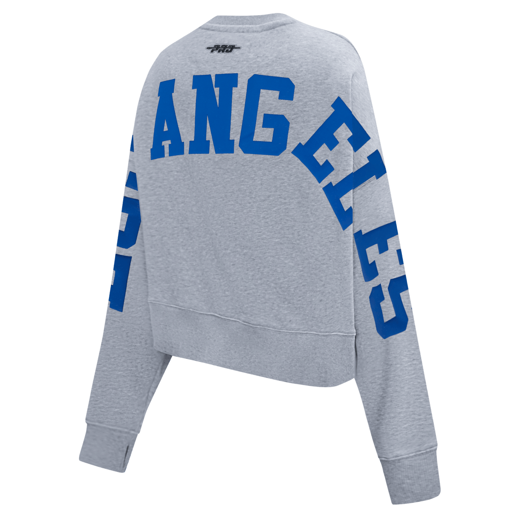 SUÉTER DE CUELLO REDONDO FLC WINGSPAN PARA MUJER MLB LOS ANGELES DODGERS (GRIS OSCURO MELANGE)