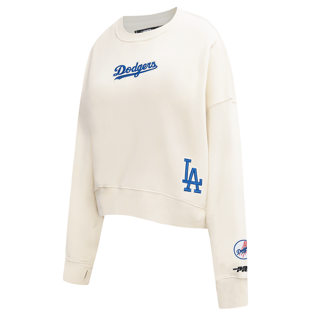 MLB LOS ANGELES DODGERS WINGSPAN WOMEN'S FLC CREWNECK (EGGSHELL)