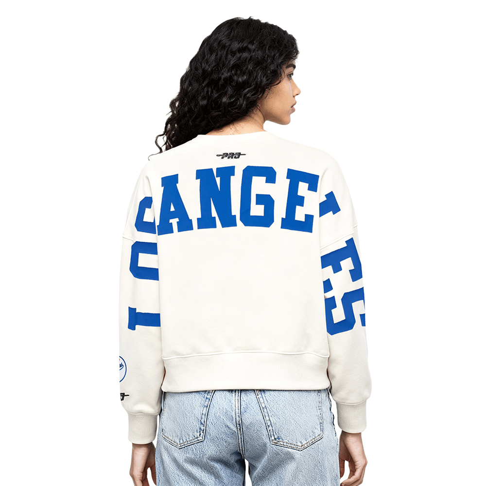 MLB LOS ANGELES DODGERS WINGSPAN WOMEN'S FLC CREWNECK (EGGSHELL)