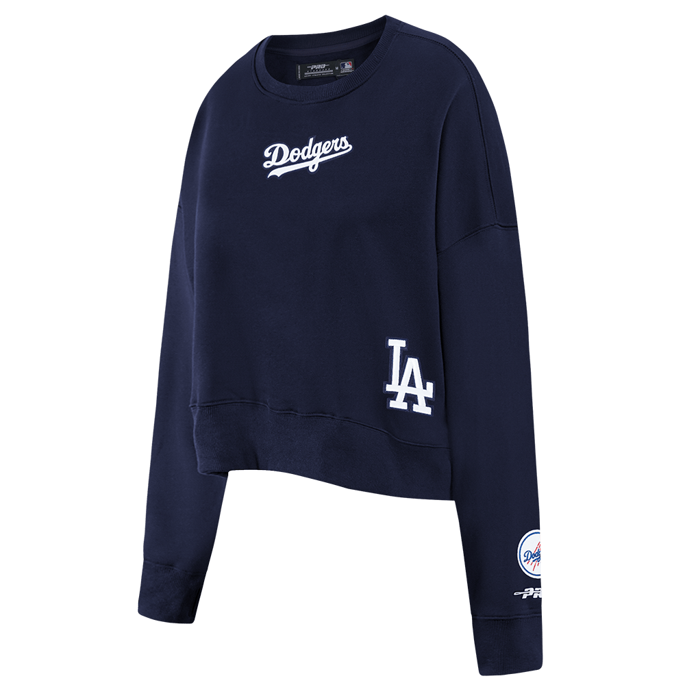 MLB LOS ANGELES DODGERS WINGSPAN WOMEN'S FLC CREWNECK (MIDNIGHT NAVY)