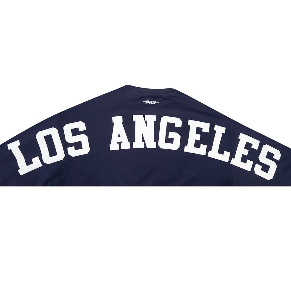 MLB LOS ANGELES DODGERS WINGSPAN WOMEN'S FLC CREWNECK (MIDNIGHT NAVY)