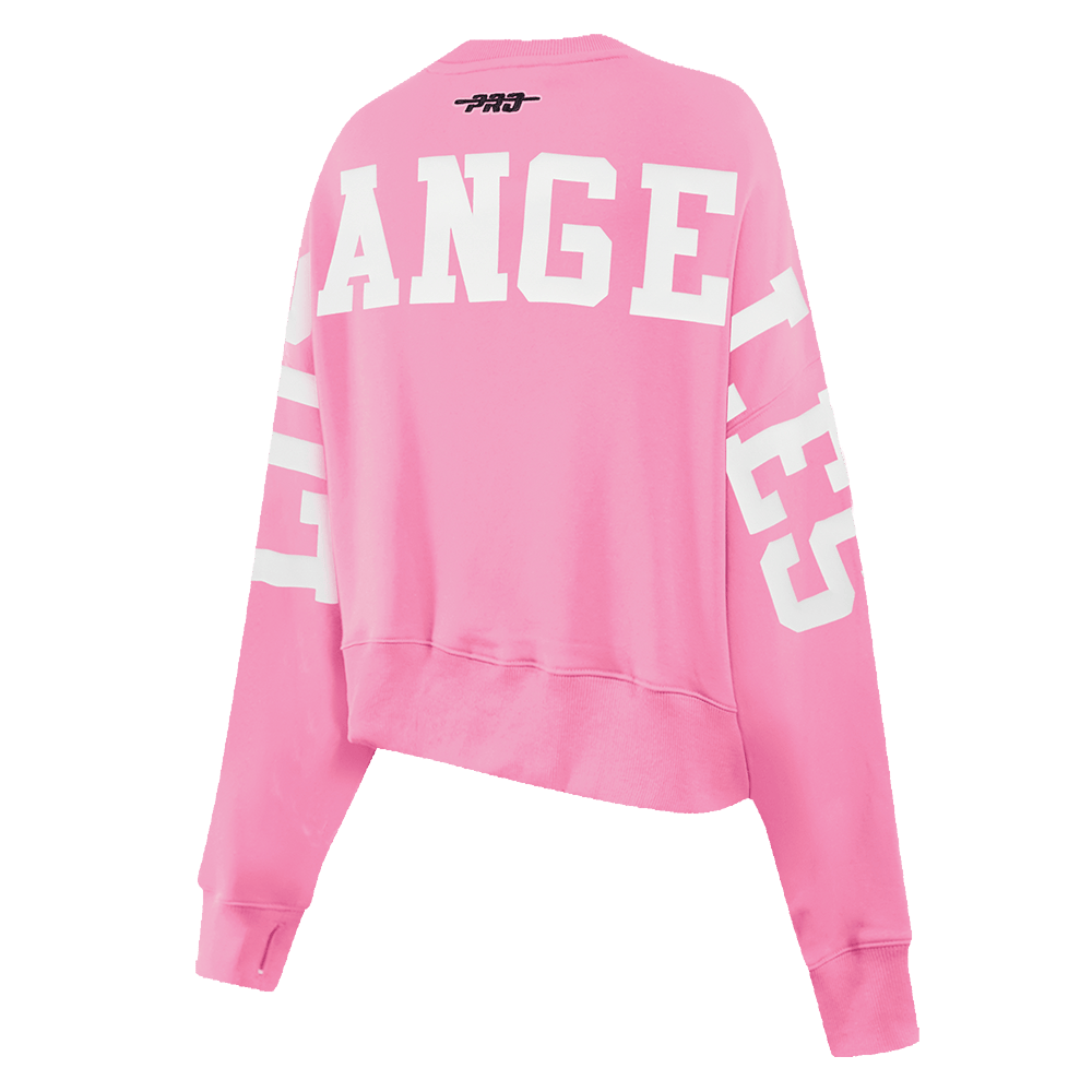 MLB LOS ANGELES DODGERS WINGSPAN WOMEN'S FLC CREWNECK (PINK)