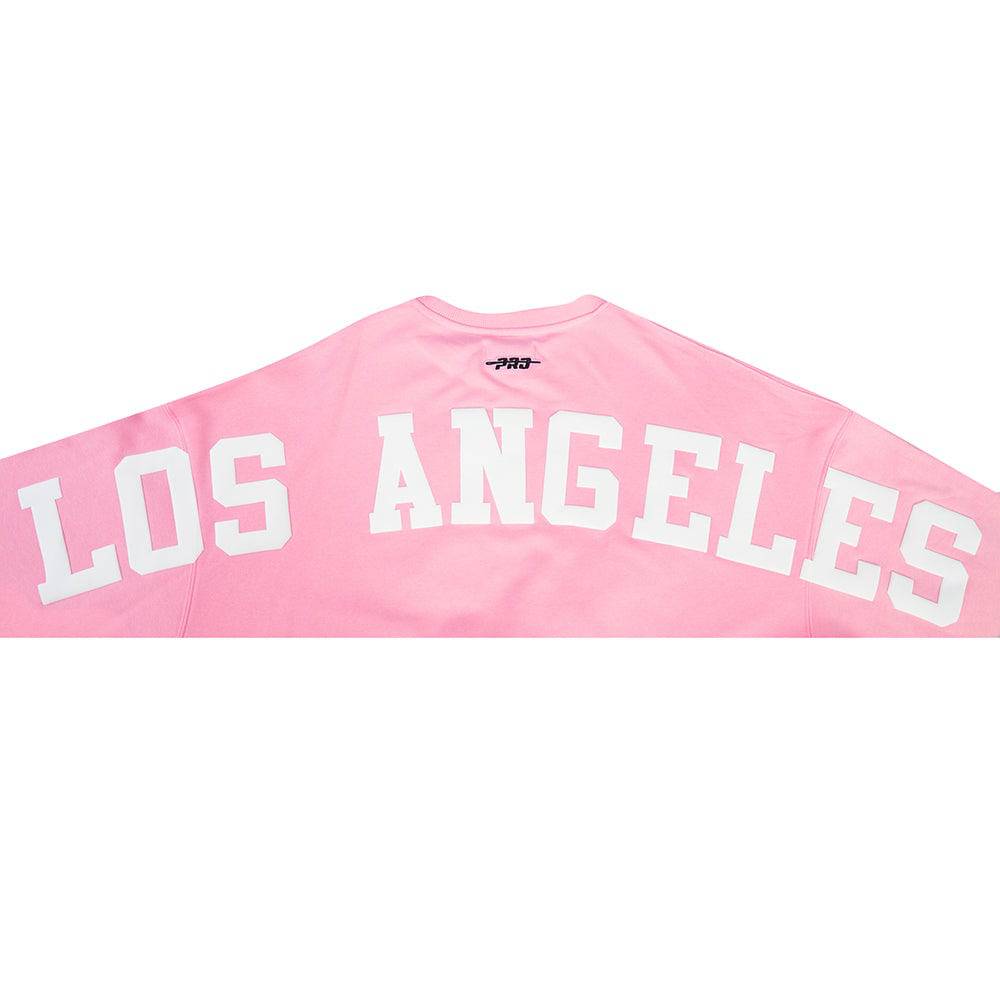 MLB LOS ANGELES DODGERS WINGSPAN WOMEN'S FLC CREWNECK (PINK)