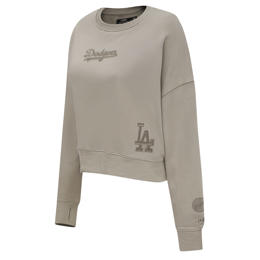 MLB LOS ANGELES DODGERS WINGSPAN WOMEN'S FLC CREWNECK (TAUPE)
