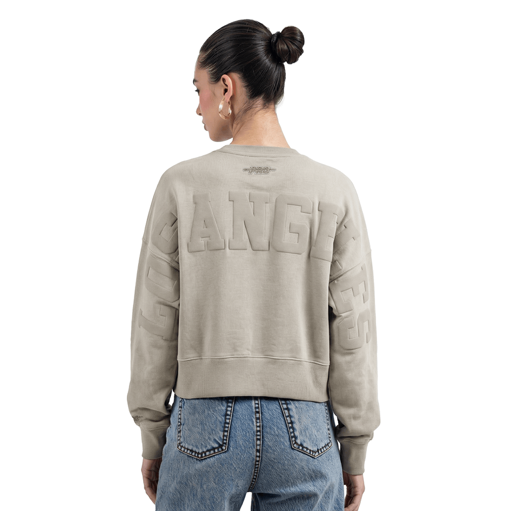 MLB LOS ANGELES DODGERS WINGSPAN WOMEN'S FLC CREWNECK (TAUPE)