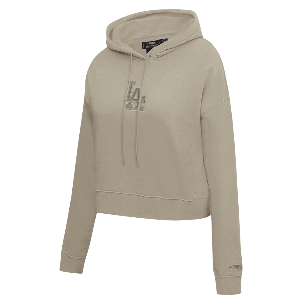 MLB LOS ANGELES DODGERS WINGSPAN WOMEN'S FLC CROPPED PO HOODIE (TAUPE)