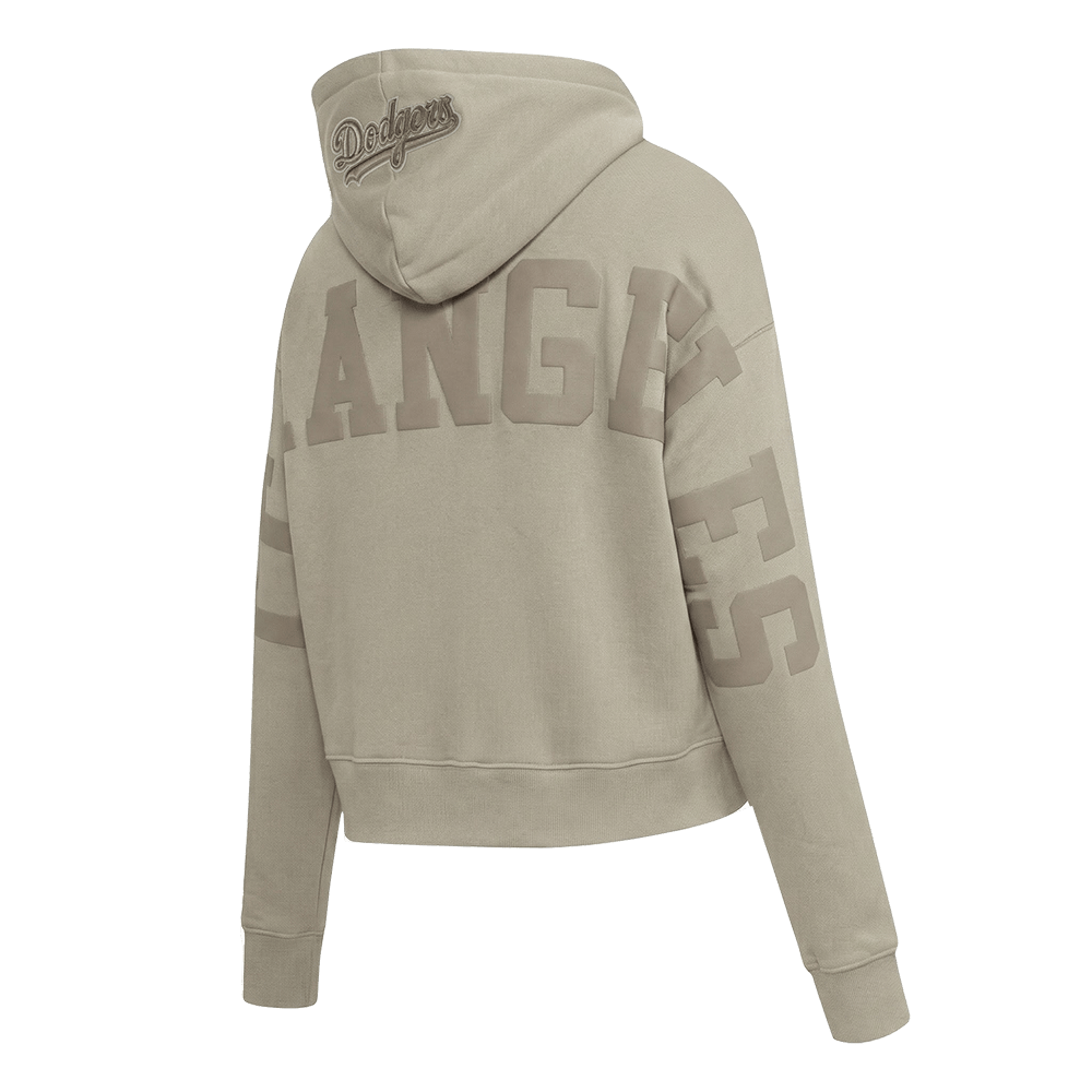 MLB LOS ANGELES DODGERS WINGSPAN WOMEN'S FLC CROPPED PO HOODIE (TAUPE)