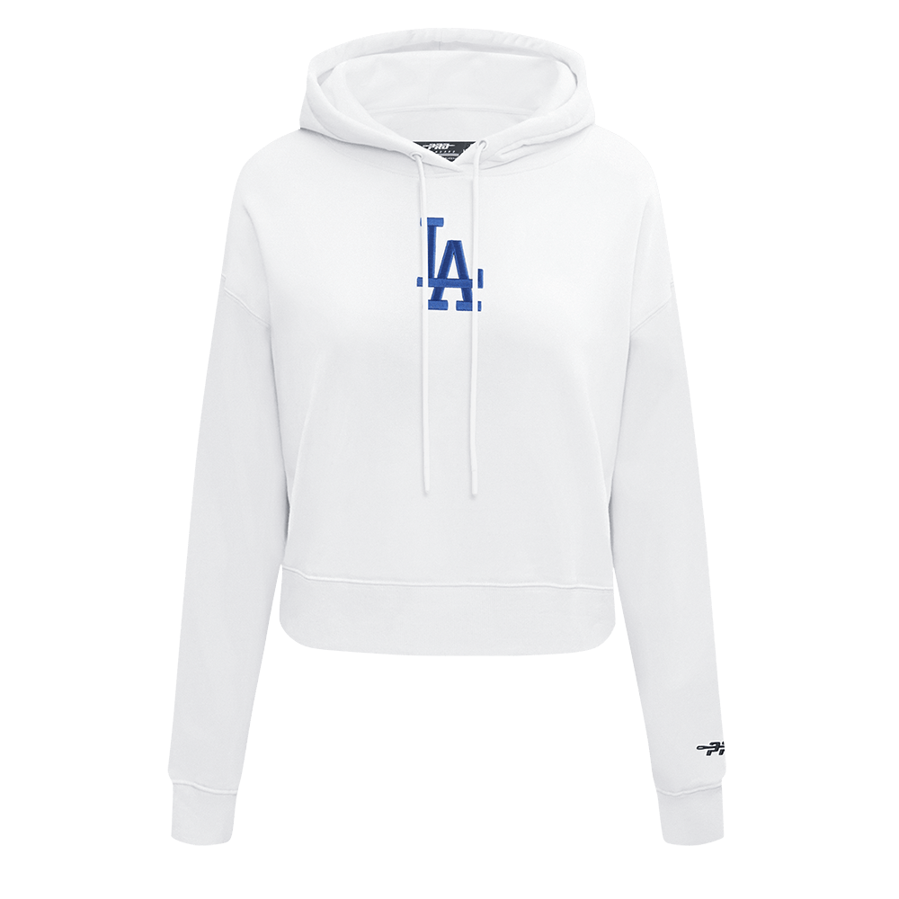 MLB LOS ANGELES DODGERS WINGSPAN WOMEN'S FLC CROPPED PO HOODIE (WHITE)