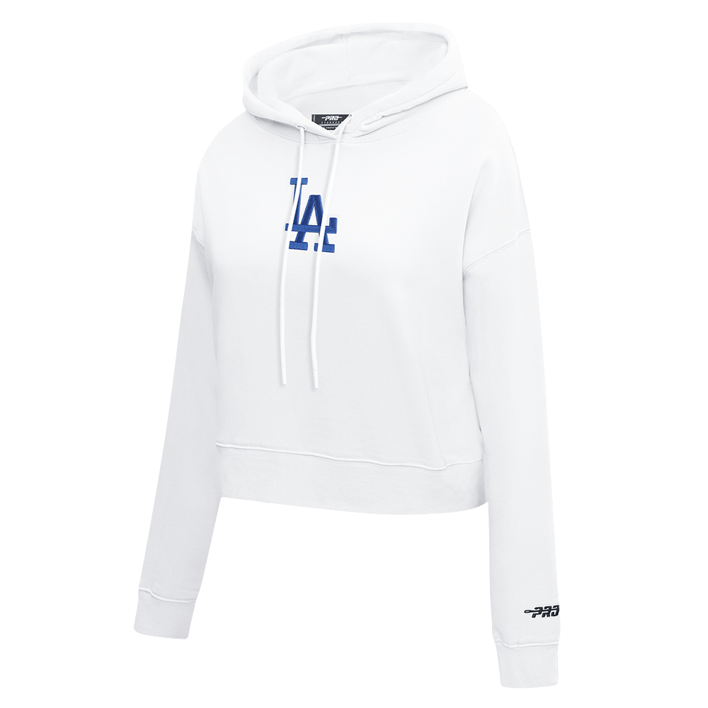 MLB LOS ANGELES DODGERS WINGSPAN WOMEN'S FLC CROPPED PO HOODIE (WHITE)