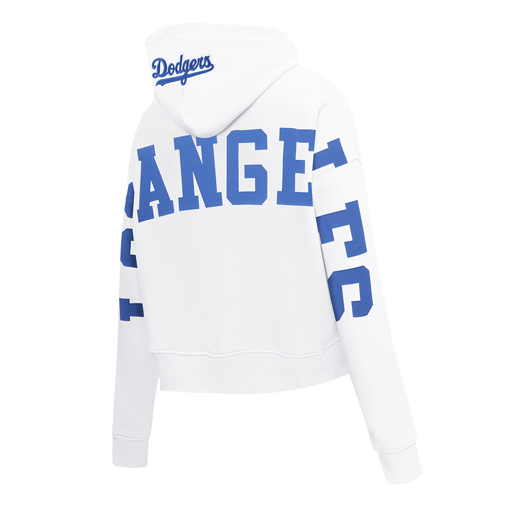 MLB LOS ANGELES DODGERS WINGSPAN WOMEN'S FLC CROPPED PO HOODIE (WHITE)