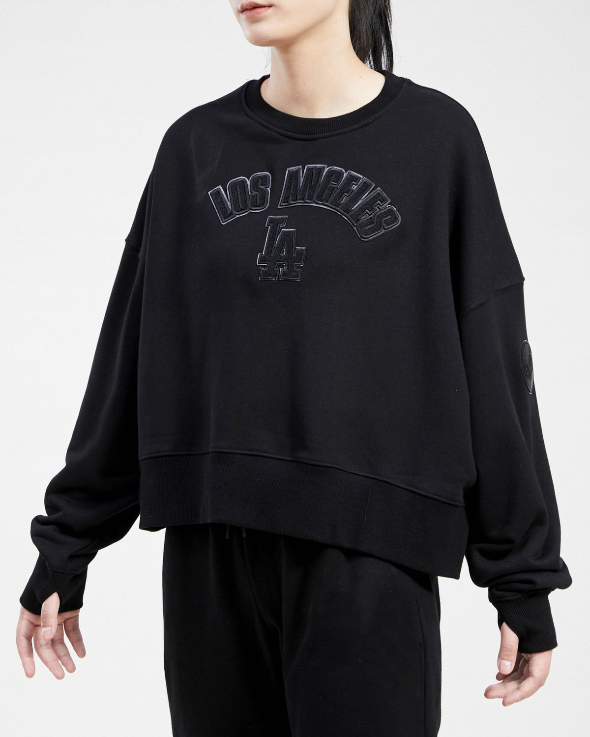 MLB LOS ANGELES DODGERS TRIPLE BLACK WOMEN'S CREWNECK (TRIPLE BLACK)