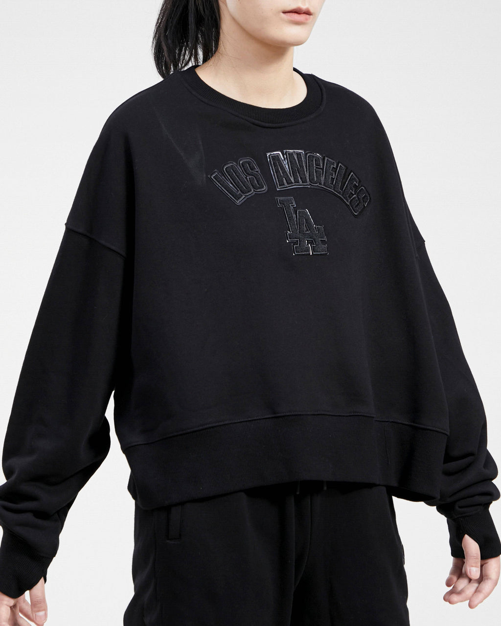 MLB LOS ANGELES DODGERS TRIPLE BLACK WOMEN'S CREWNECK (TRIPLE BLACK)