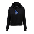 MLB LOS ANGELES DODGERS SUDADERA CORTA CON CAPUCHA CLÁSICA PARA MUJER (NEGRA)