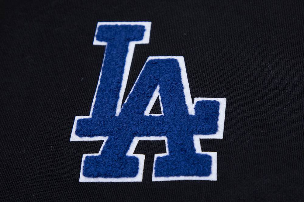 MLB LOS ANGELES DODGERS SUDADERA CORTA CON CAPUCHA CLÁSICA PARA MUJER (NEGRA)
