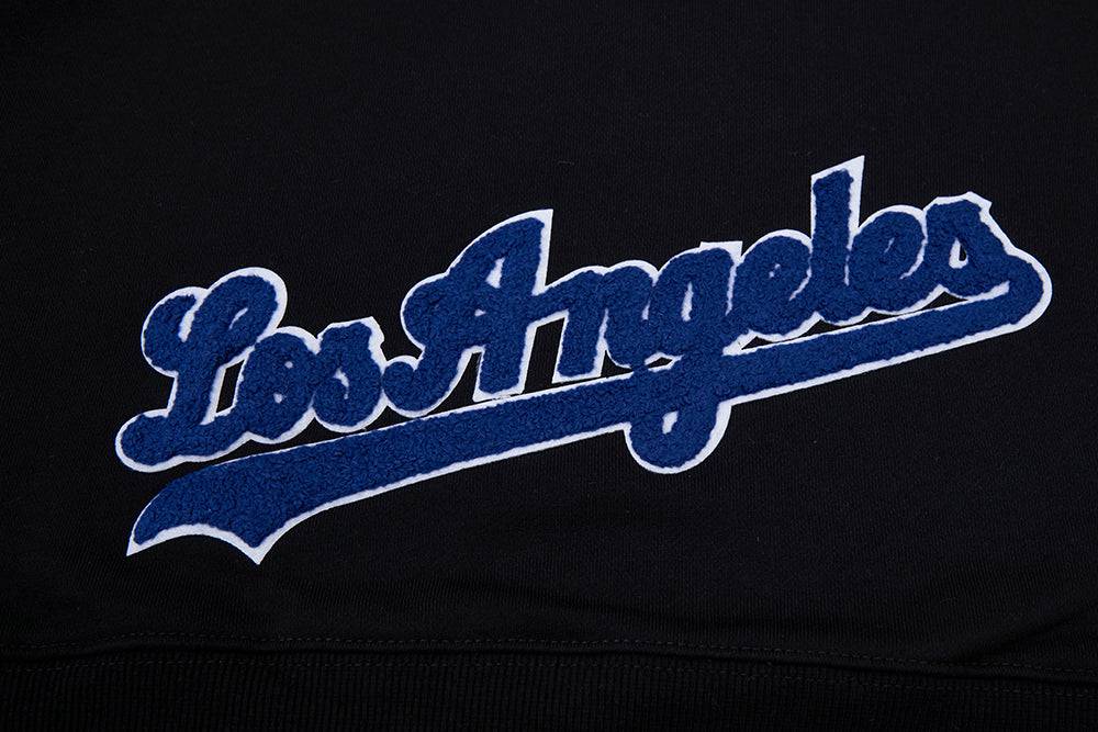 MLB LOS ANGELES DODGERS SUDADERA CORTA CON CAPUCHA CLÁSICA PARA MUJER (NEGRA)