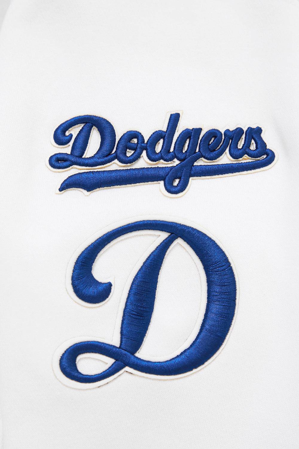 MLB LOS ANGELES DODGERS CLASSIC WOMEN'S CROPPED PULLOVER HOODIE (WHITE)