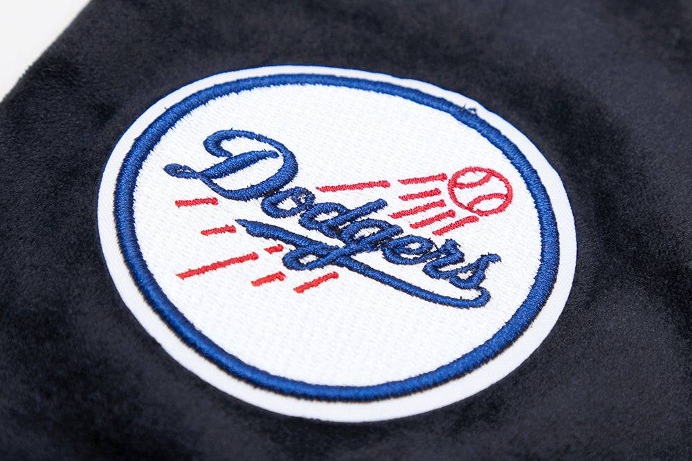 MLB LOS ANGELES DODGERS CLASSIC WOMEN'S VELOUR FULL ZIP PULLOVER HOODIE (BLACK)