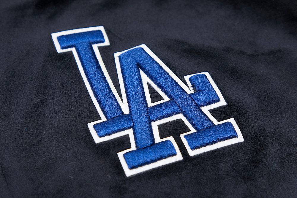 MLB LOS ANGELES DODGERS CLASSIC WOMEN'S VELOUR FULL ZIP PULLOVER HOODIE (BLACK)