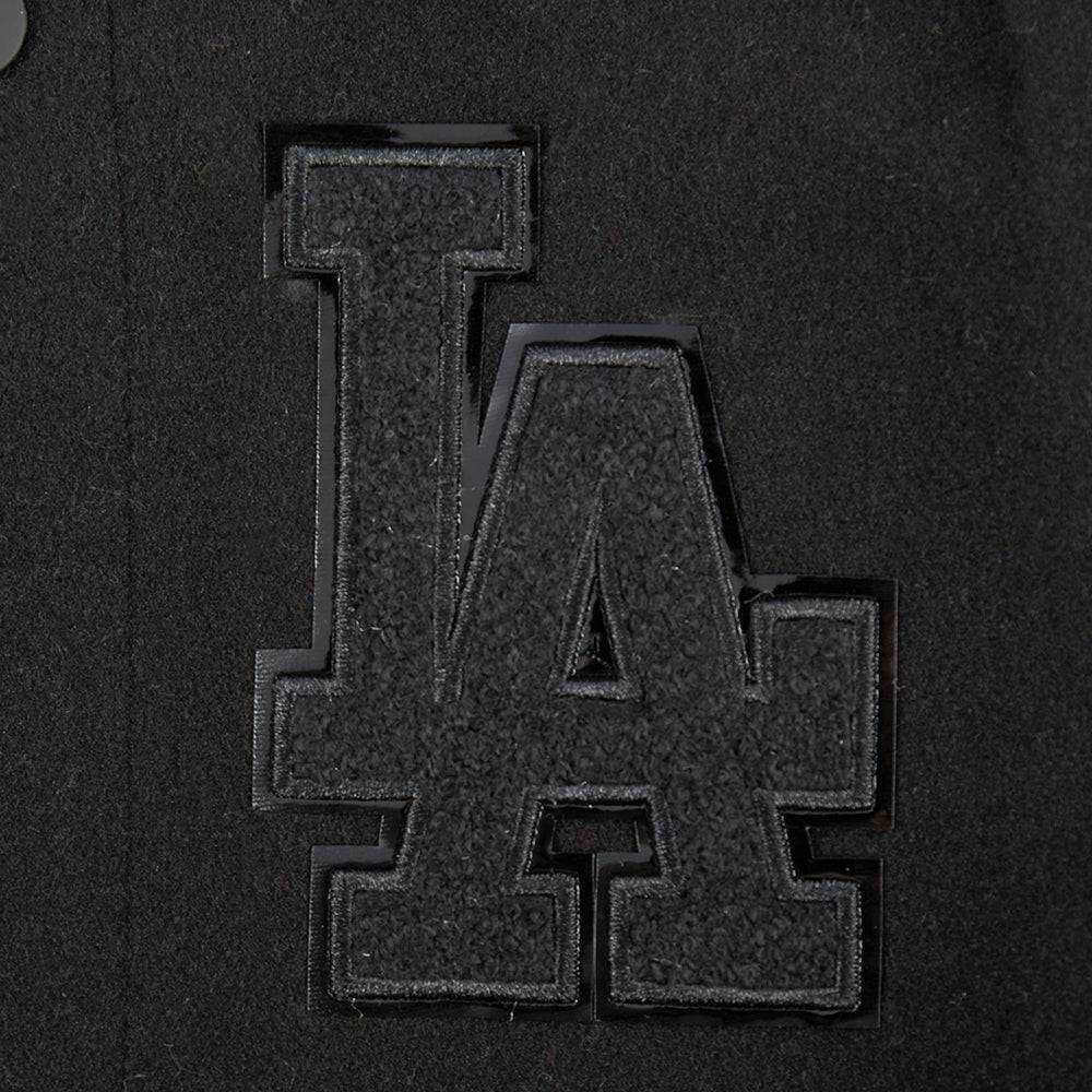 MLB LOS ANGELES DODGERS TRIPLE BLACK LITTLE BOYS WOOL VARSITY JACKET (JET BLACK)