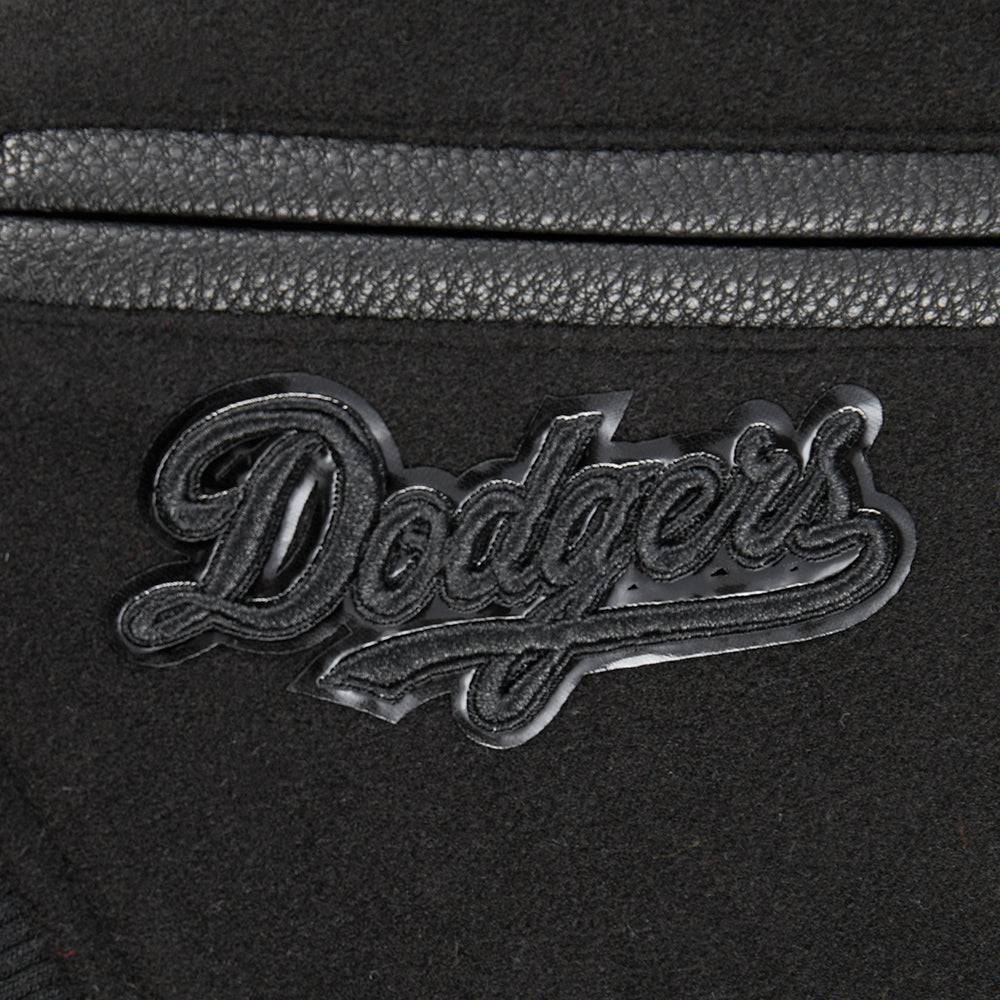 MLB LOS ANGELES DODGERS TRIPLE BLACK LITTLE BOYS WOOL VARSITY JACKET (JET BLACK)