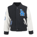 MLB LOS ANGELES DODGERS CLASSIC TODDLER BOYS WOOL VARSITY JACKET (BLACK/WHITE)