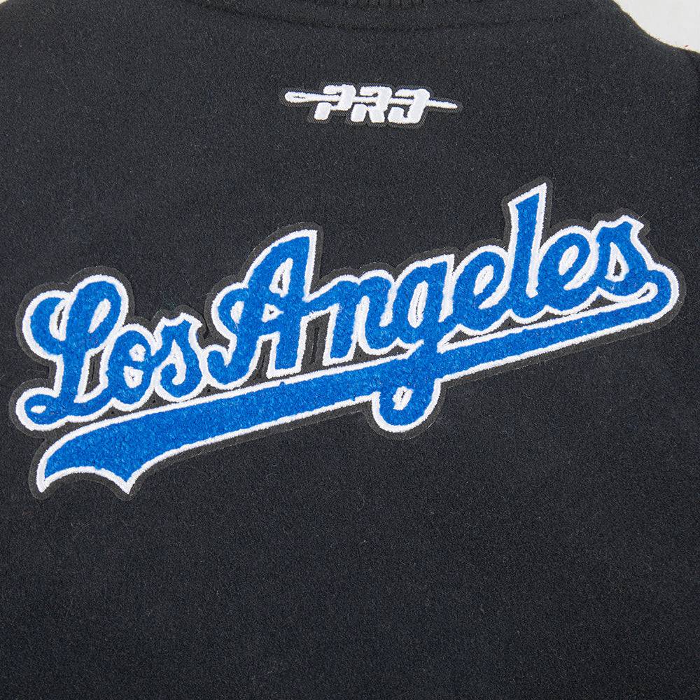 MLB LOS ANGELES DODGERS CLASSIC TODDLER BOYS WOOL VARSITY JACKET (BLACK/WHITE)
