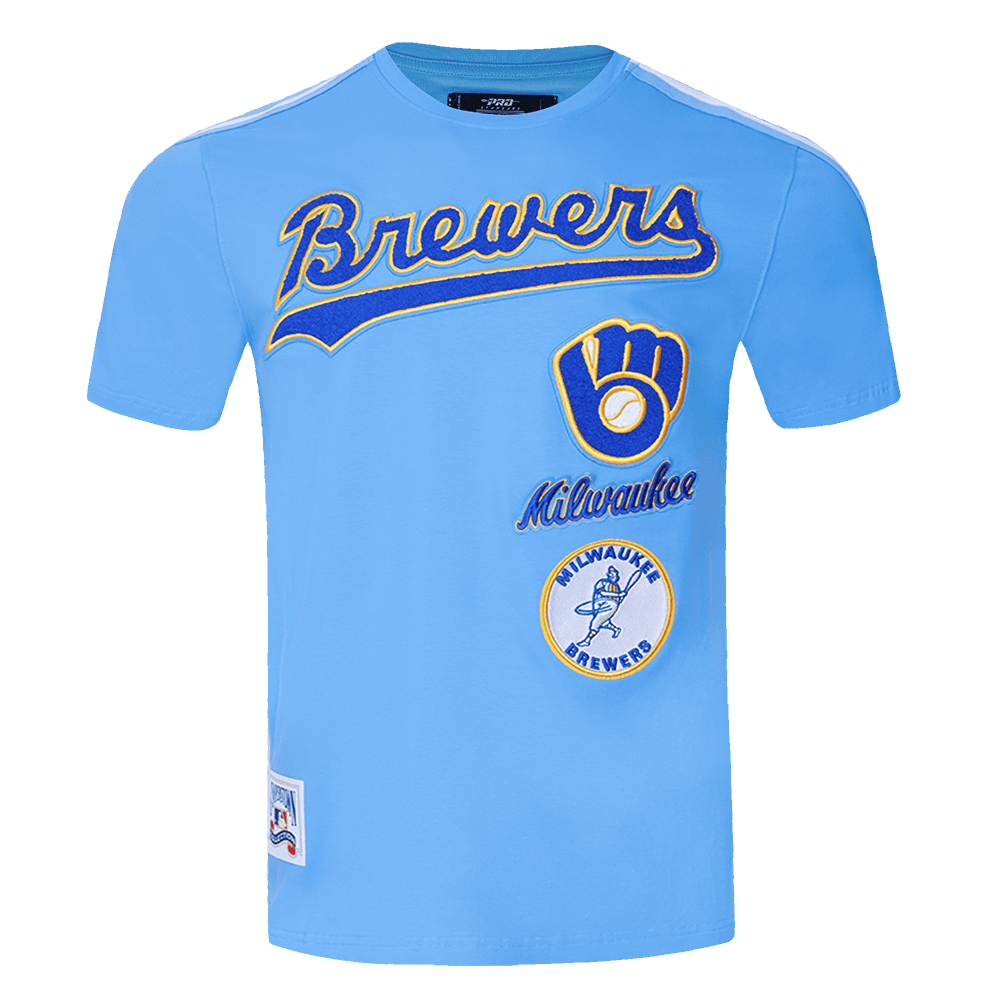 MLB MILWAUKEE BREWERS RETRO CLASSIC MEN'S STRIPED TOP (UNIVERSITY BLUE)
