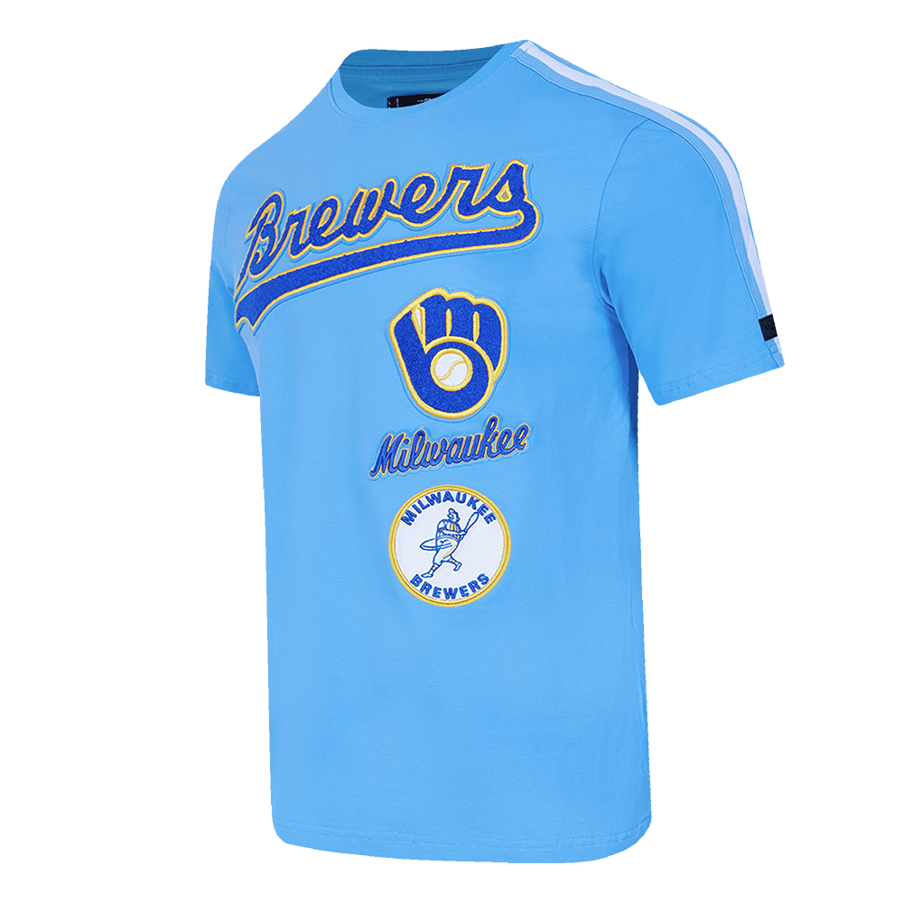 MLB MILWAUKEE BREWERS RETRO CLASSIC MEN'S STRIPED TOP (UNIVERSITY BLUE)