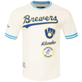 MLB MILWAUKEE BREWERS RETRO CLASSIC MEN'S TOP (EGGSHELL/ UNIVERSITY BLUE)