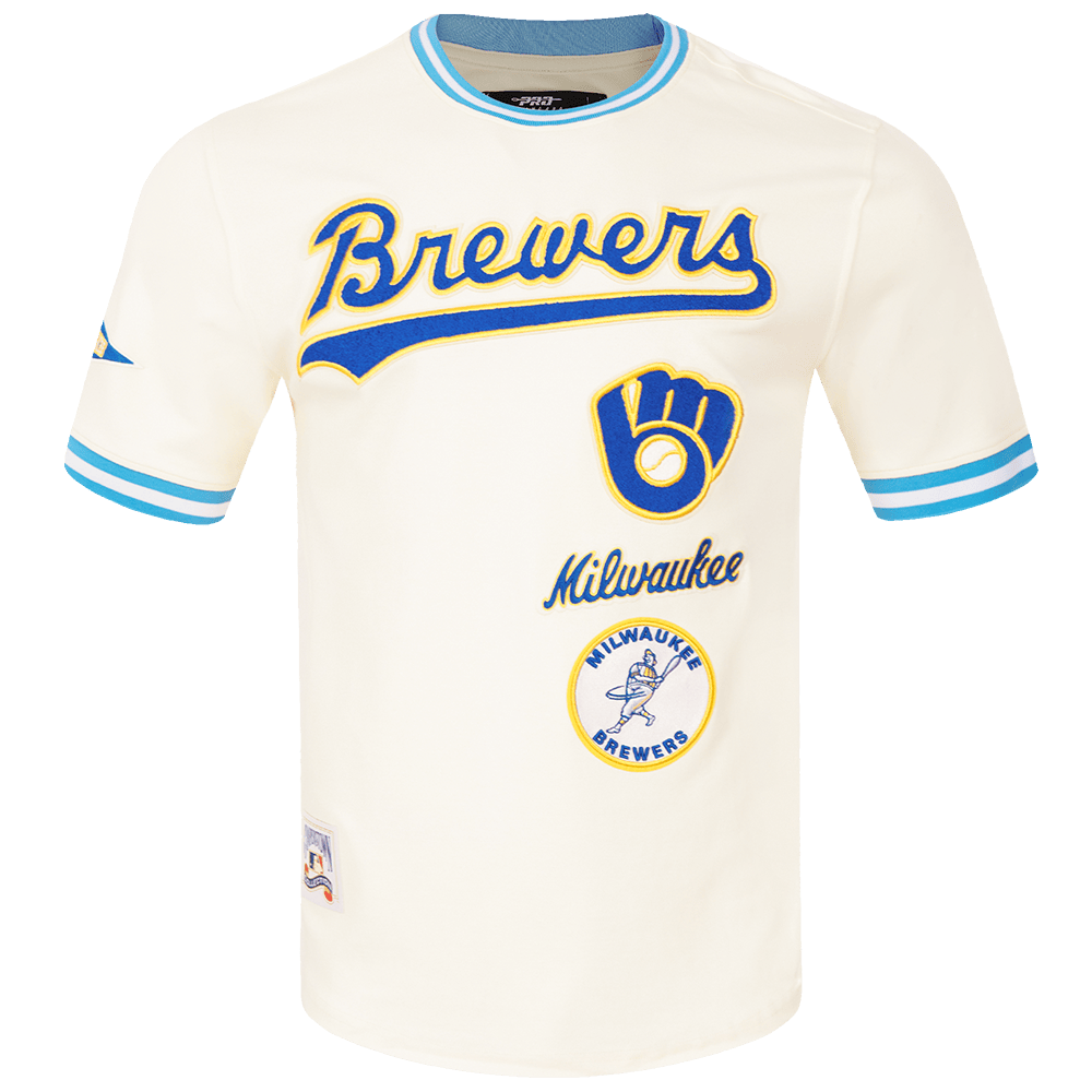 MLB MILWAUKEE BREWERS RETRO CLASSIC MEN'S TOP (EGGSHELL/ UNIVERSITY BLUE)