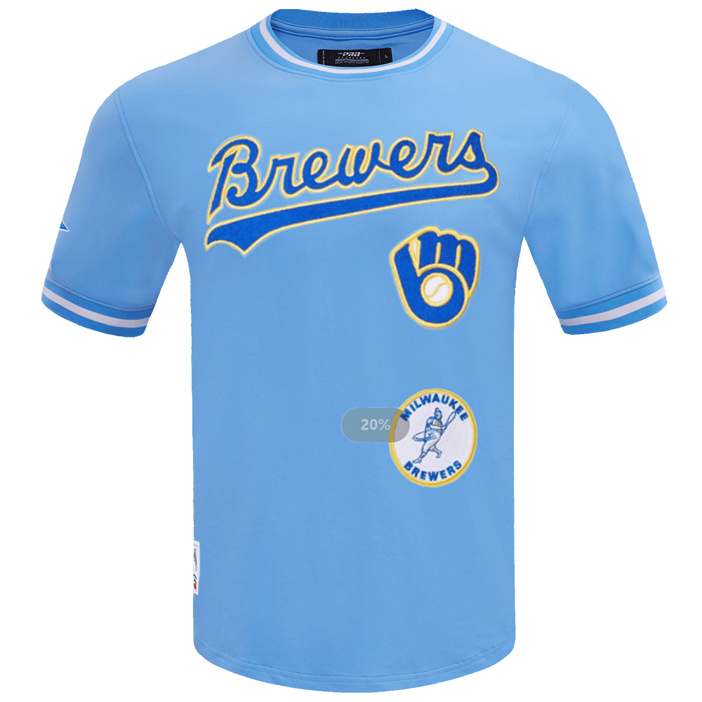 MLB MILWAUKEE BREWERS RETRO CLASSIC MEN'S TOP (UNIVERSITY BLUE)
