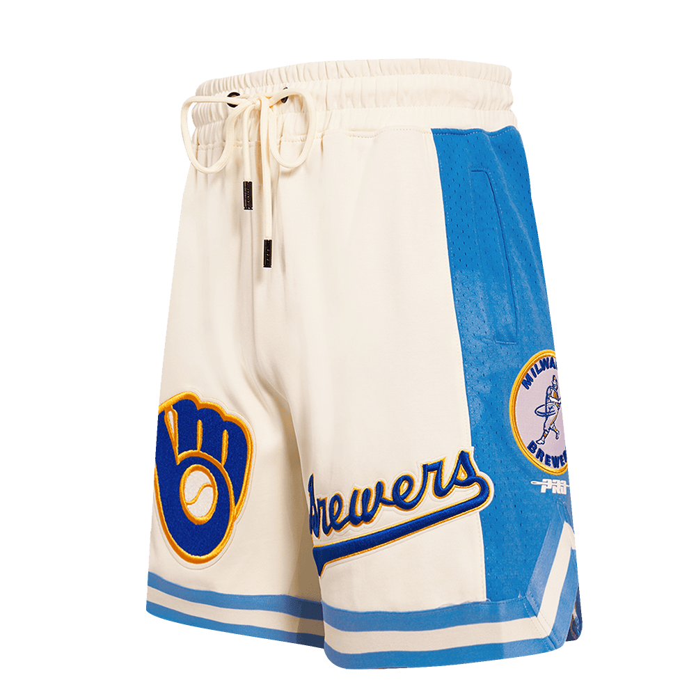 MLB MILWAUKEE BREWERS RETRO CLASSIC MEN'S 2.0 SHORT (EGGSHELL/ UNIVERSITY BLUE)