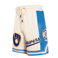 MLB MILWAUKEE BREWERS RETRO CLASSIC MEN'S 2.0 SHORT (EGGSHELL/ UNIVERSITY BLUE)