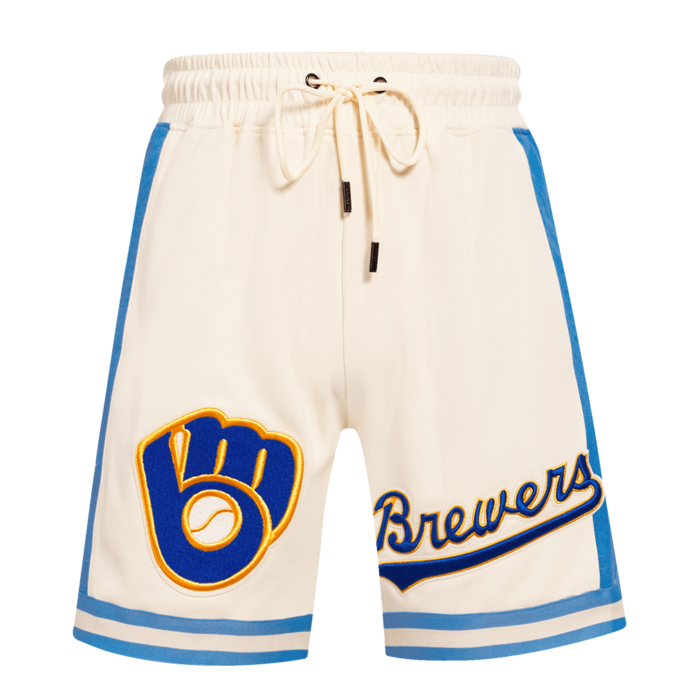 MLB MILWAUKEE BREWERS RETRO CLASSIC MEN'S 2.0 SHORT (EGGSHELL/ UNIVERSITY BLUE)