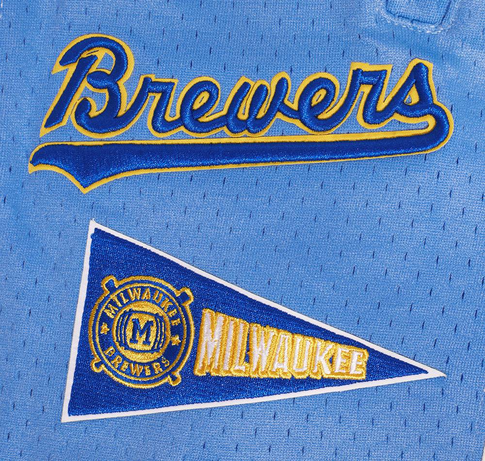 MLB MILWAUKEE BREWERS RETRO CLASSIC MEN'S 2.0 SHORT (EGGSHELL/ UNIVERSITY BLUE)